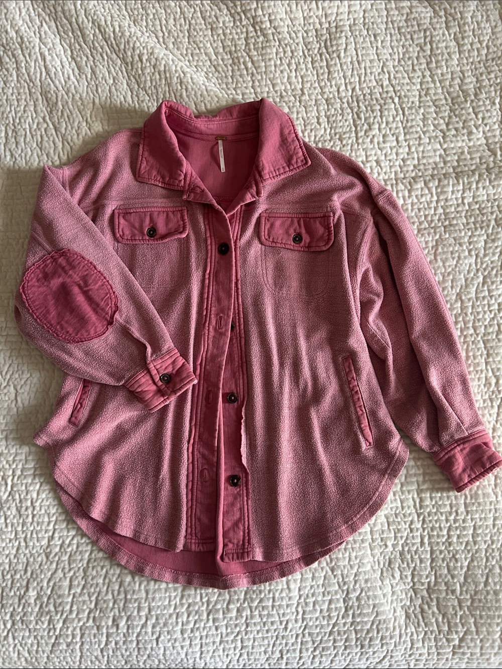 Free People Rose Pink Oversized Shacket